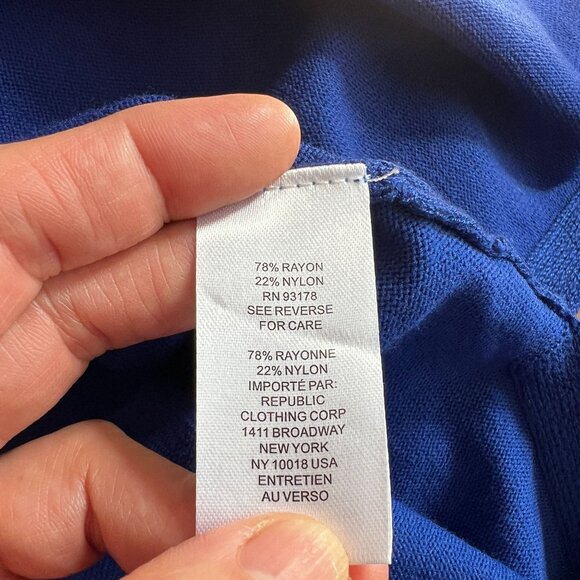 Tahari Womens Plus Scoop Neck Hi Lo Tunic Sweater Top Size 1X Royal Blue - Picture 8 of 11